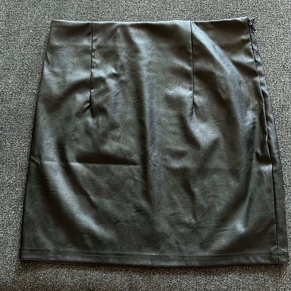 Black leather skirt